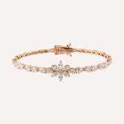 Rosa 4.83ct Rose Gold Bracelet with Marquise and Drop Cut Diamond Stones,diamond bracelet, 4.83ct diamond bracelet