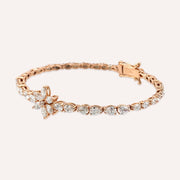 Rosa 4.83ct Rose Gold Bracelet with Marquise and Drop Cut Diamond Stones,diamond bracelet, 4.83ct diamond bracelet