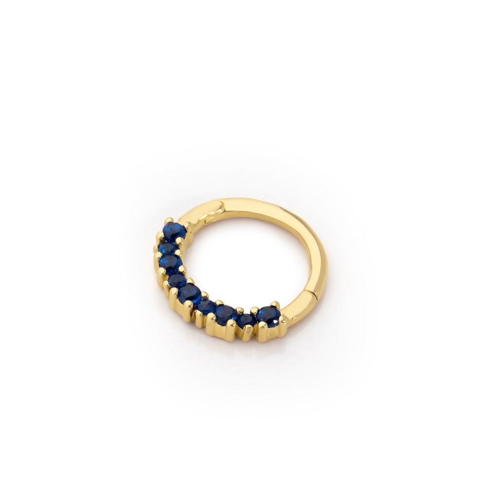 14k Gold Large Small Dark Blue Stone Helix Piercing