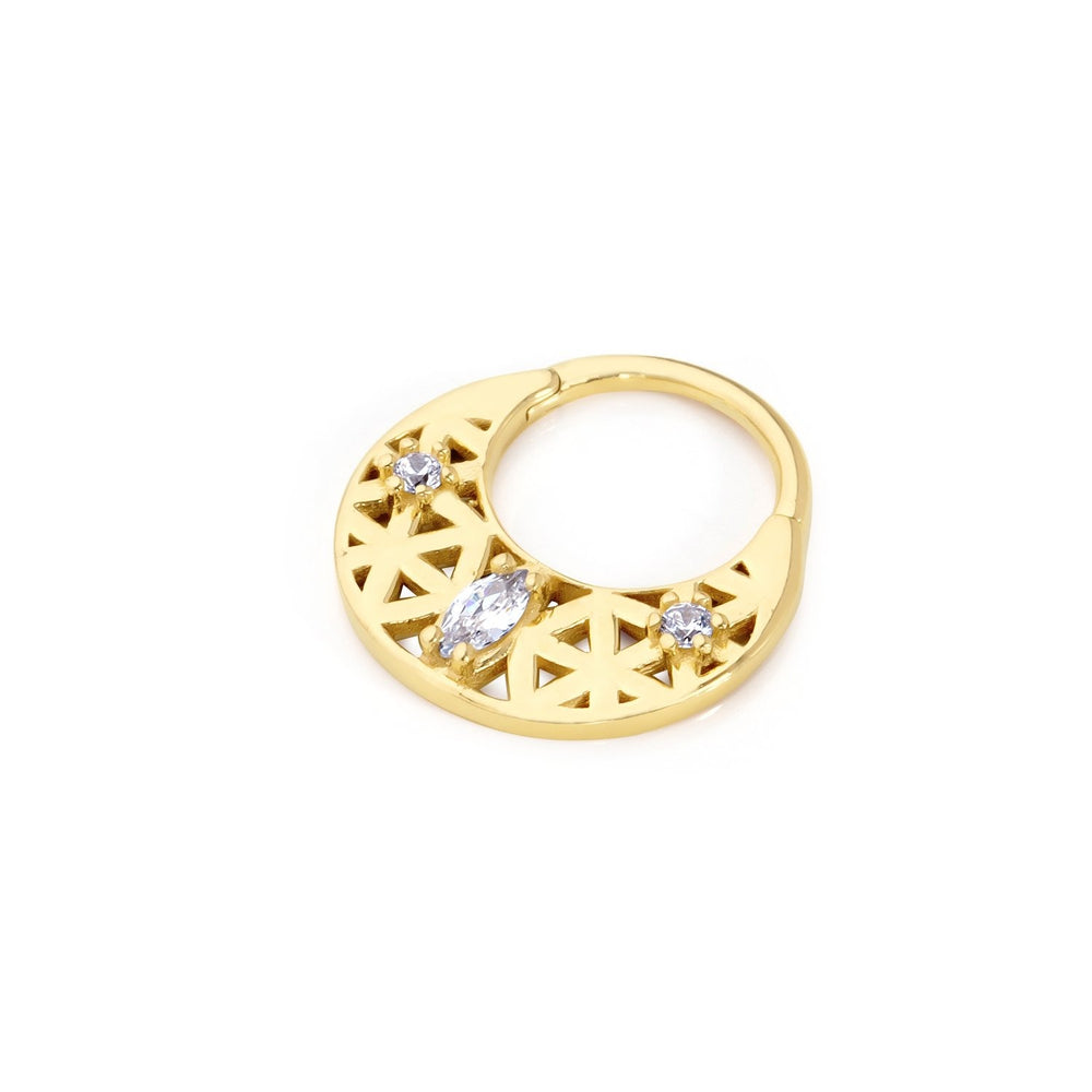 14k Gold Marquise Stone Helix Piercing