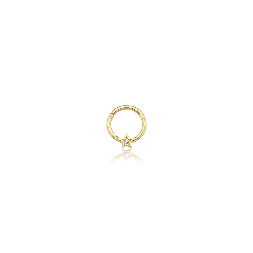 14k Gold Star Helix Piercing