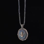Sterling Silver Anchor Medallion Necklace, Men's Necklace