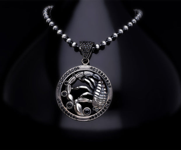 Men’s Sterling Silver Scorpion Zodiak Necklace