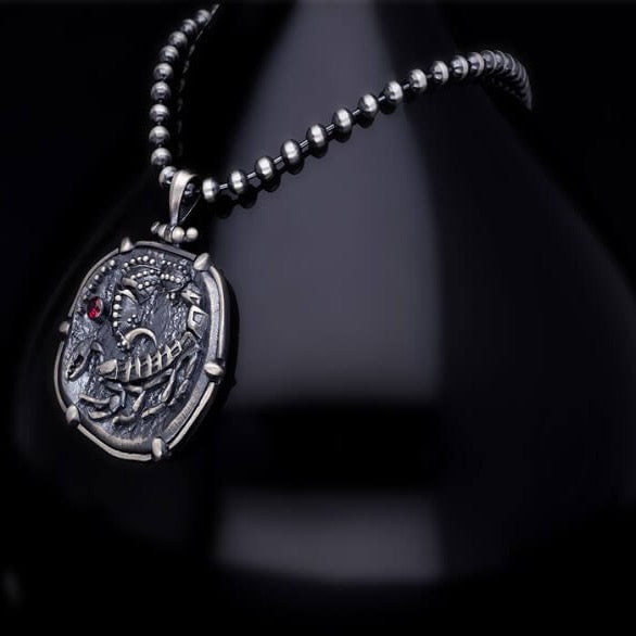 men's zodiac necklace, scorpion necklace