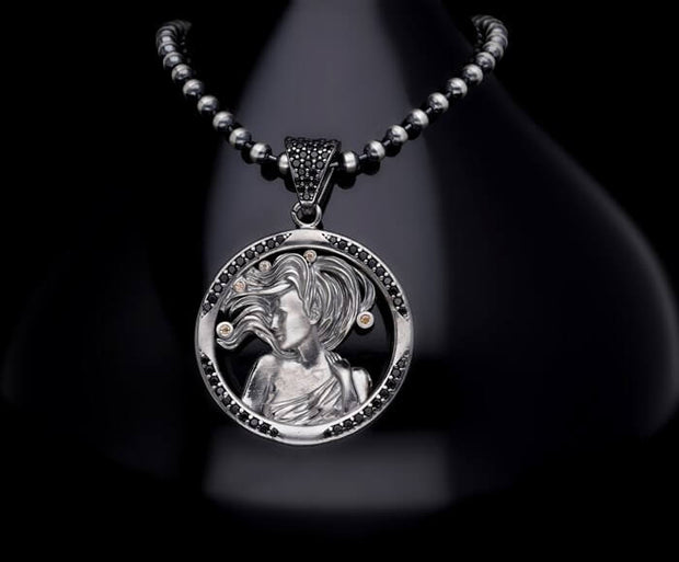 Men’s Sterling Silver Virgo Zodiac Necklace