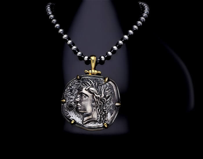 Men’s Sterling Silver Ancient Rome Locket Necklace