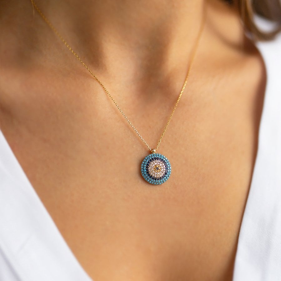 gold evil eye necklace,evil eye necklace, 14k gold evil eye necklace, evil eye necklaces, Turkish eye necklace