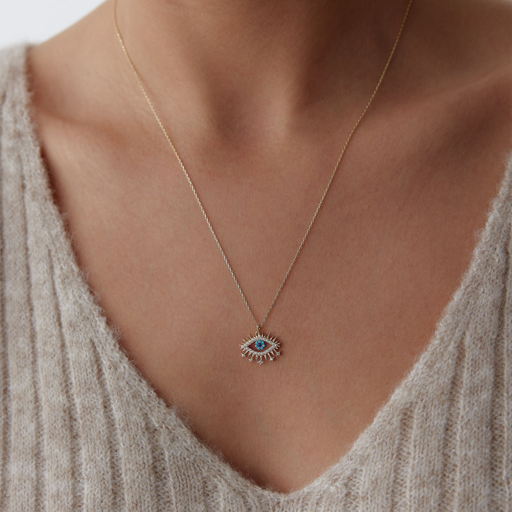 gold evil eye necklace,evil eye necklace, 14k gold evil eye necklace, evil eye necklaces, Turkish eye necklace
