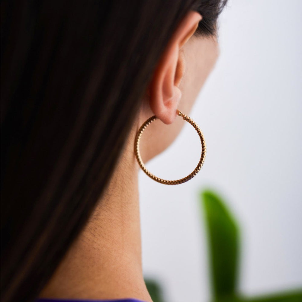 Big Pyramid Hoop Earrings