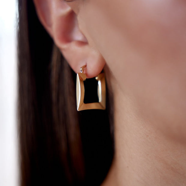 Curved Square Earring