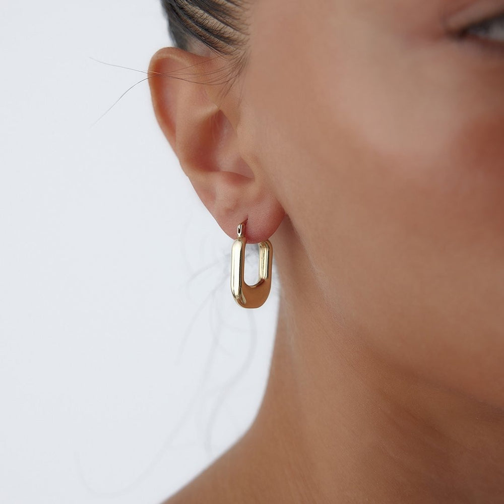 14k Gold Bag Hoop Earring