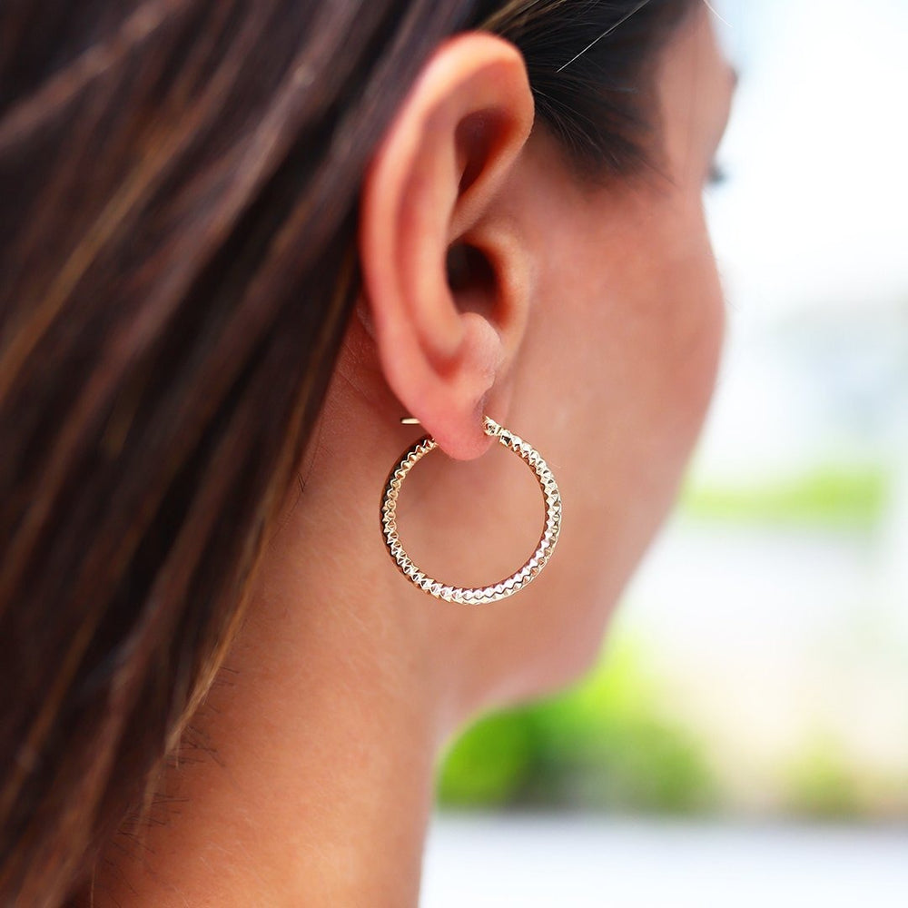 Small Pyramid Hoop Earrings