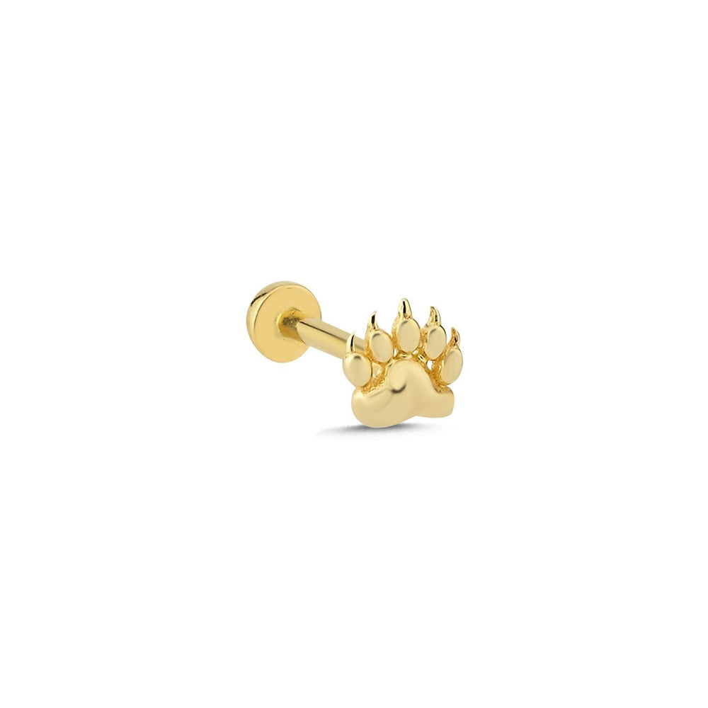 14k Gold Paw Tragus Piercing