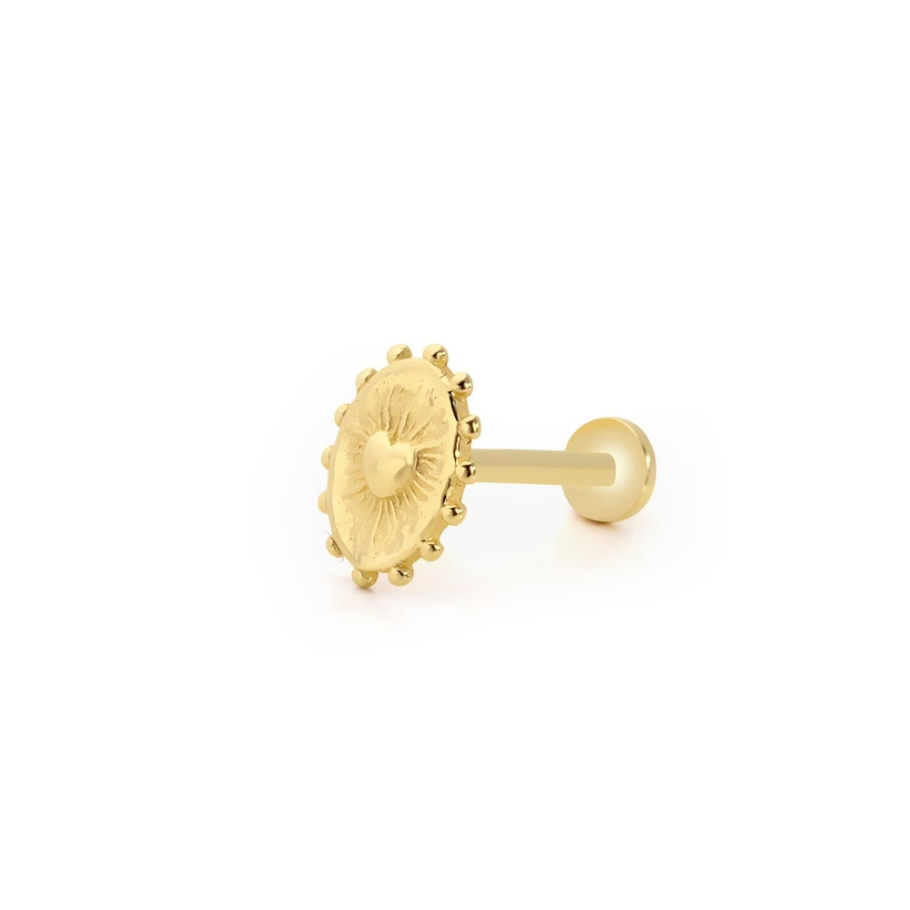 14k Gold Heart in My Circle Tragus Piercing