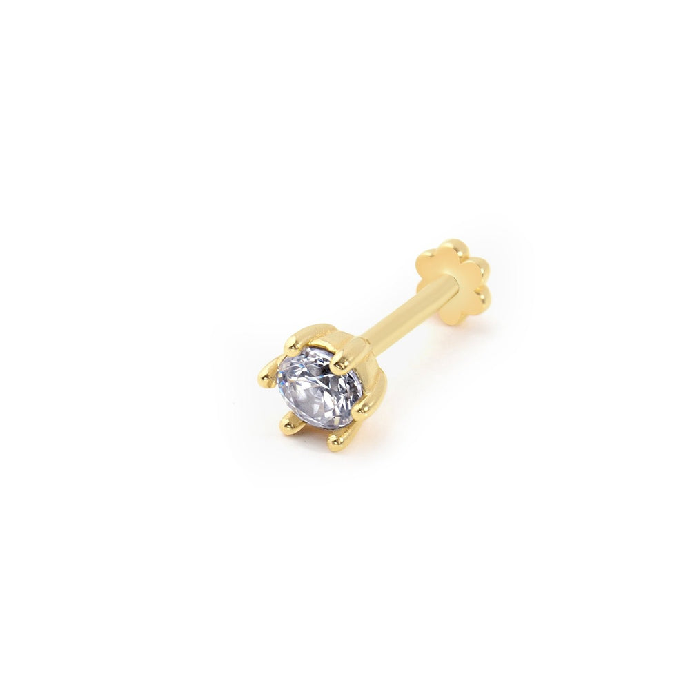 14k Gold Solitaire Greater Tragus Piercing