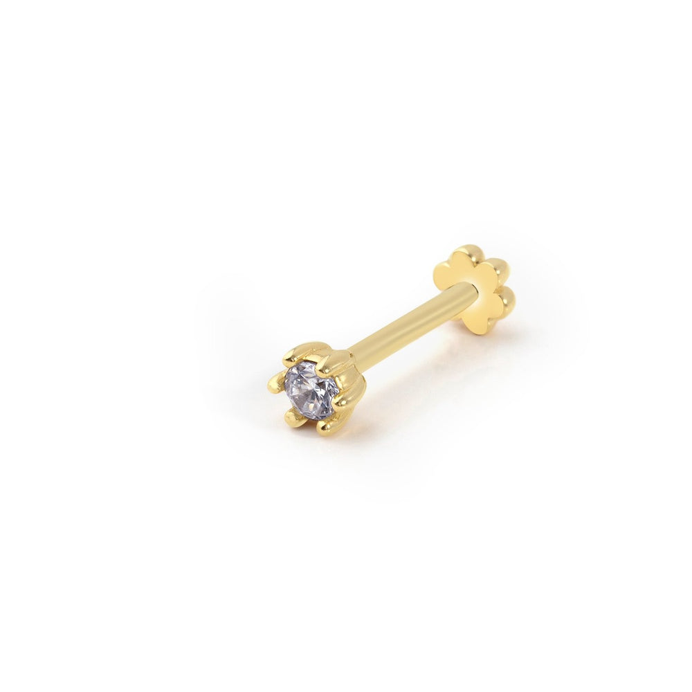 14k Gold Solitaire Small Tragus Piercing