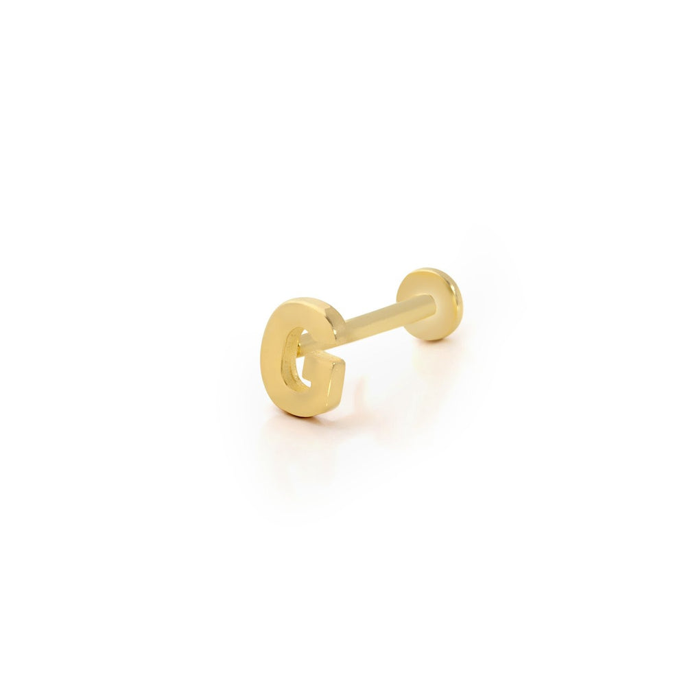14k Gold Letter G Tragus Piercing
