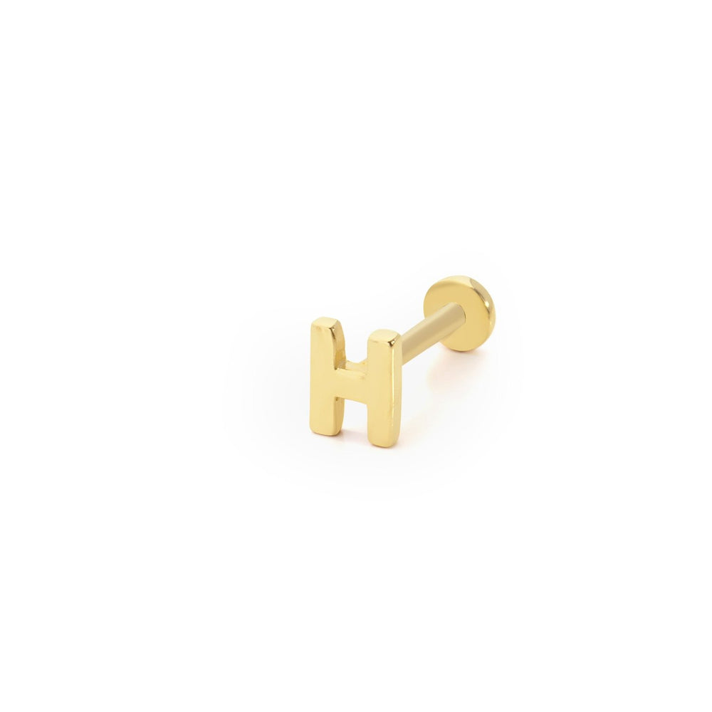 14k Gold Letter H Tragus Piercing