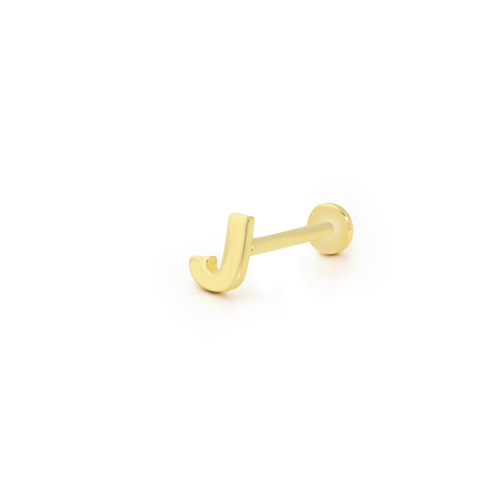 14k Gold Letter J Tragus Piercing