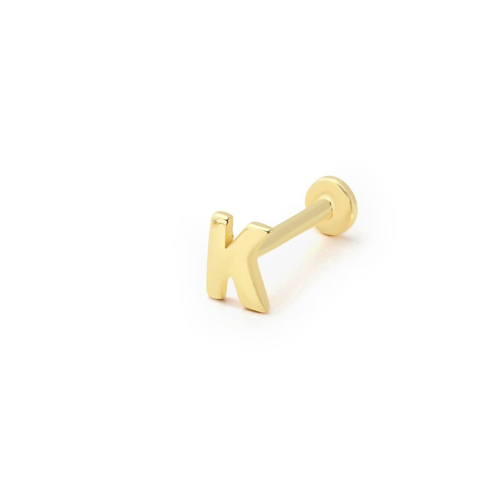 14k Gold Letter K Tragus Piercing