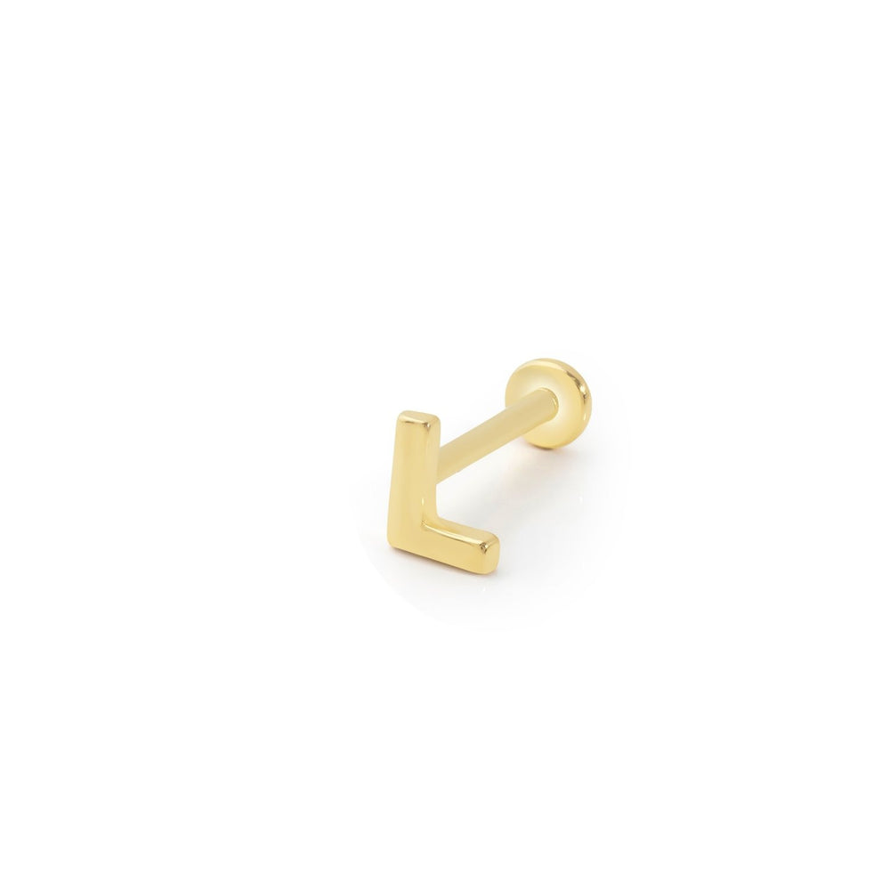 14k Gold Letter L Tragus Piercing