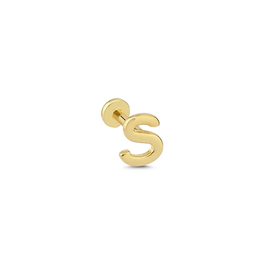 14k Gold Letter S Tragus Piercing
