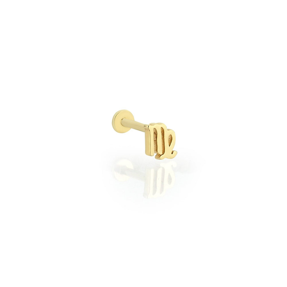 14k Gold Virgo Zodiac Tragus Piercing