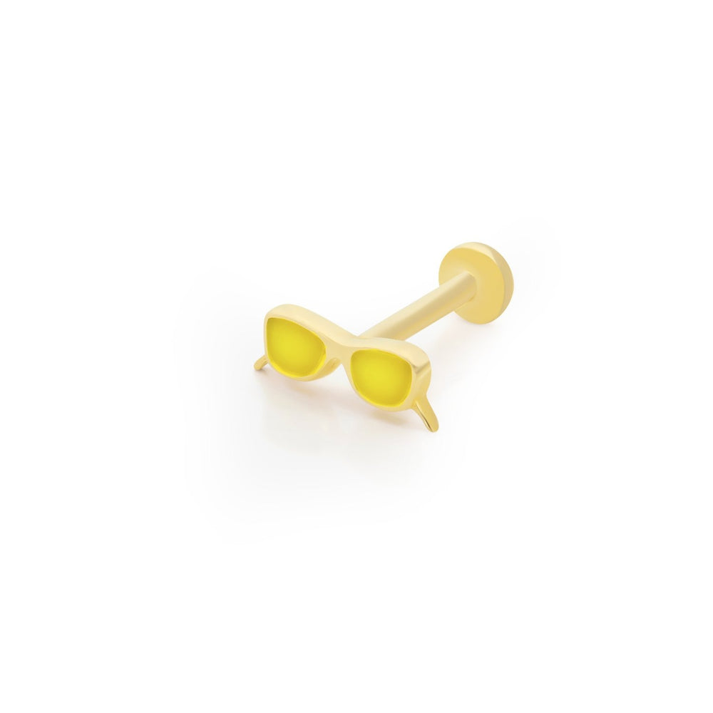 14k Gold Yellow Mine Sunglasses Model Tragus Piercing