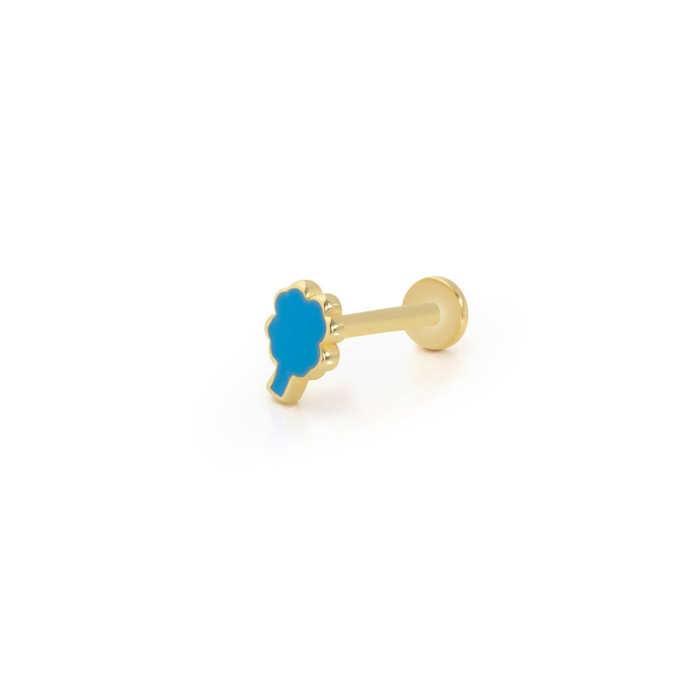 14k Gold Blue Mine Yonca Model Tragus Piercing