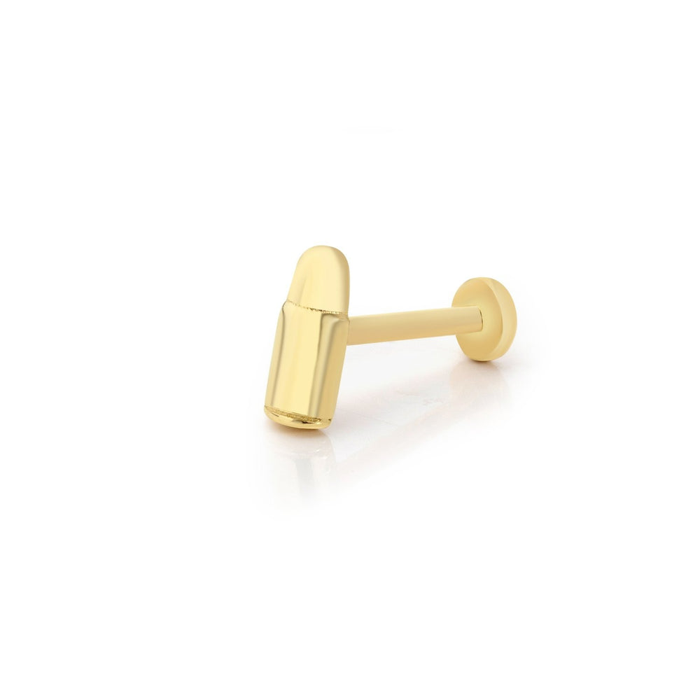 14k Gold Lead Model Tragus Piercing