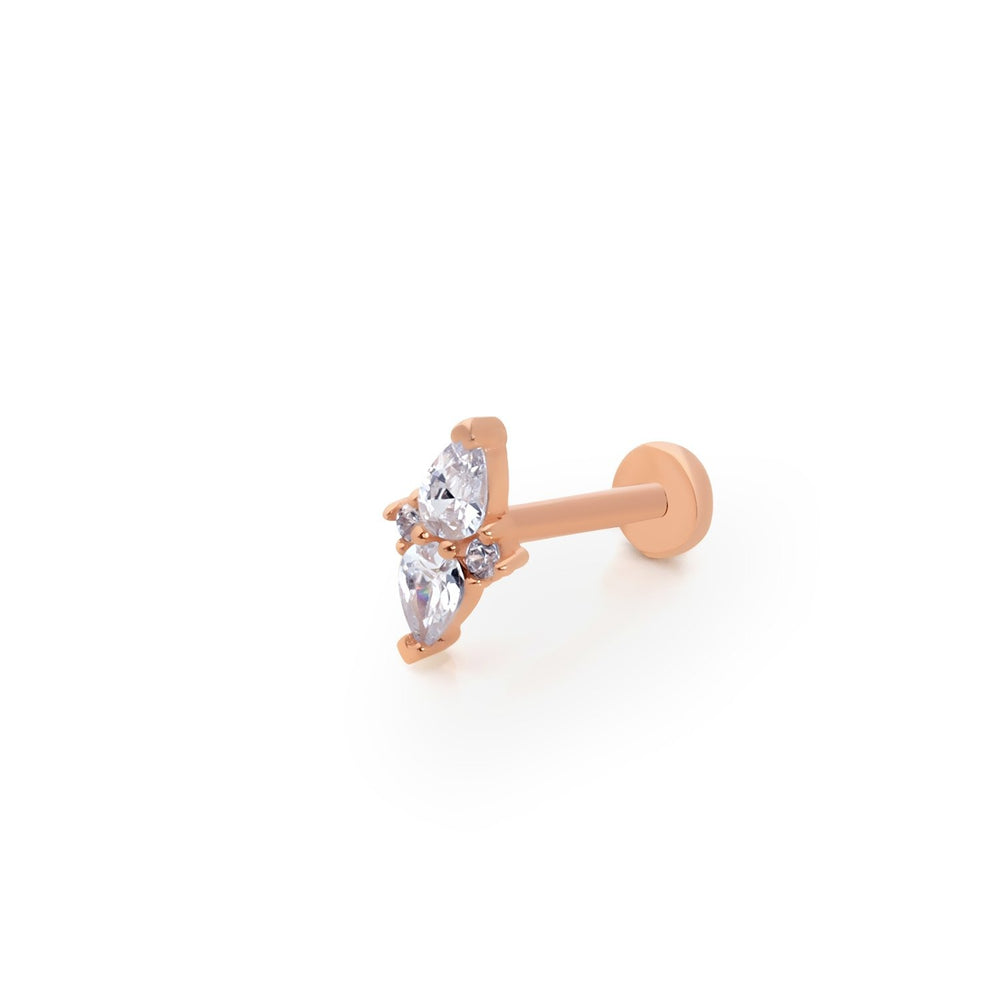 14k Gold Drop Stone Model Tragus Piercing