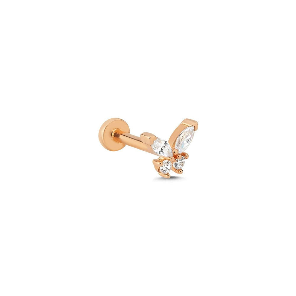 14k Gold Butterfly Model Tragus Piercing