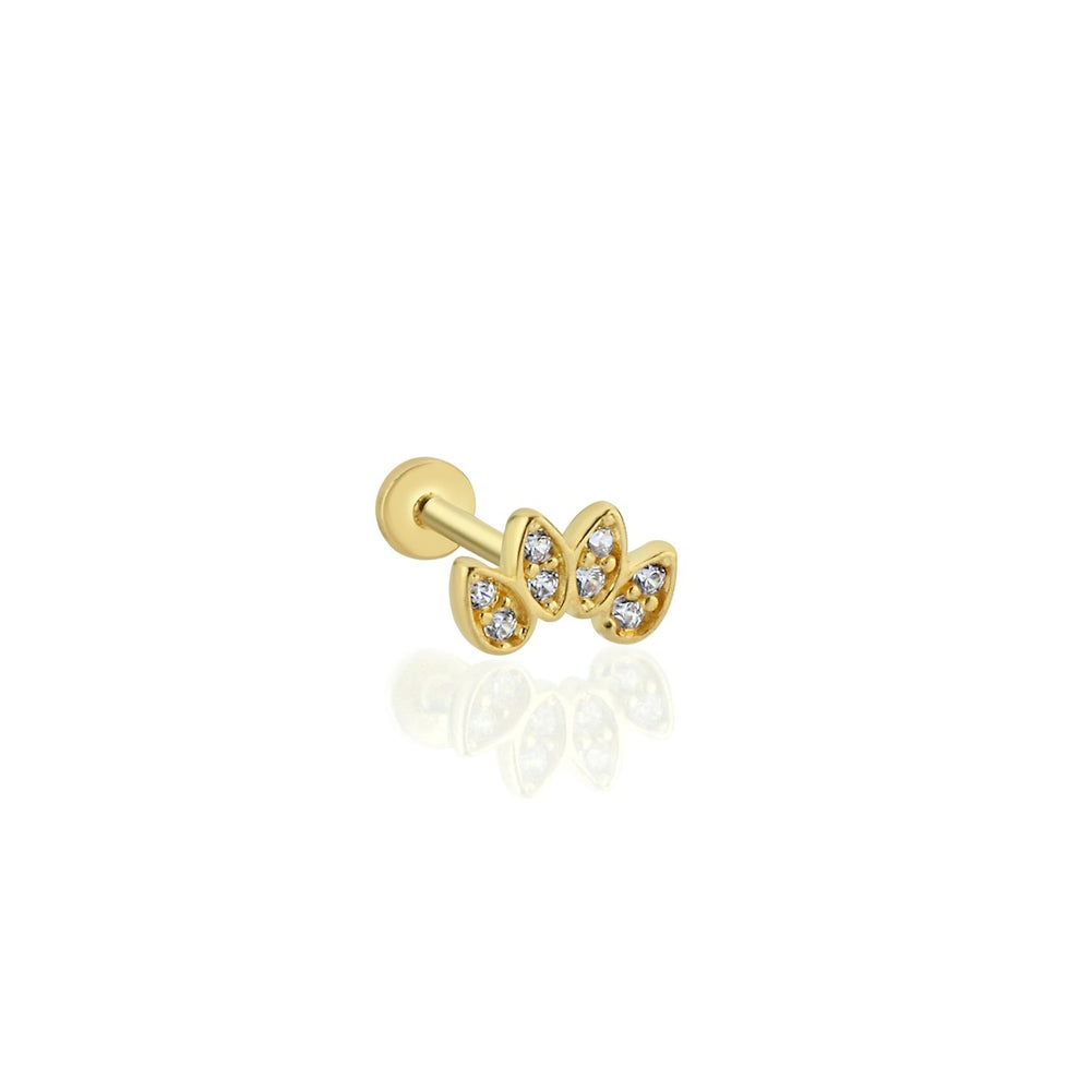 14k Gold Half Lotus Model Tragus Piercing