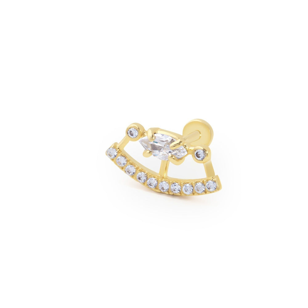 14k Gold Combination Marquise Tragus Piercing