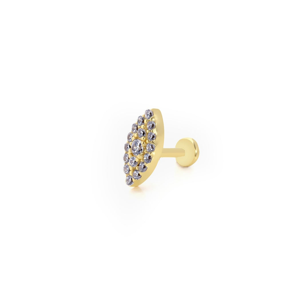 14k Gold Marquise Model Stone Tragus Piercing