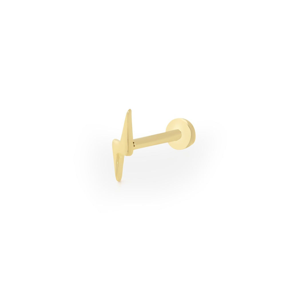 14k Gold Simple Flash Tragus Piercing
