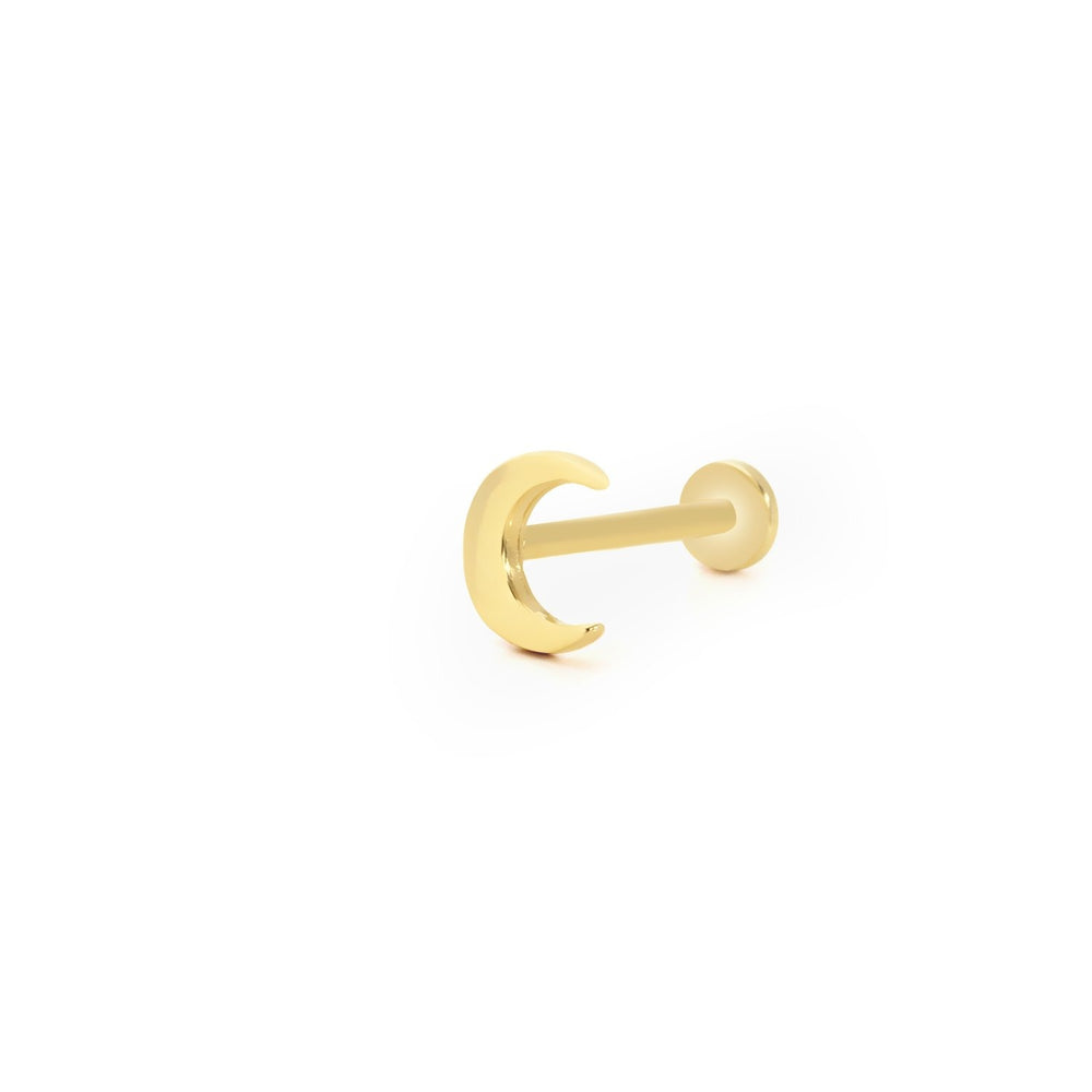 14k Gold Crescent Pattern Tragus Piercing