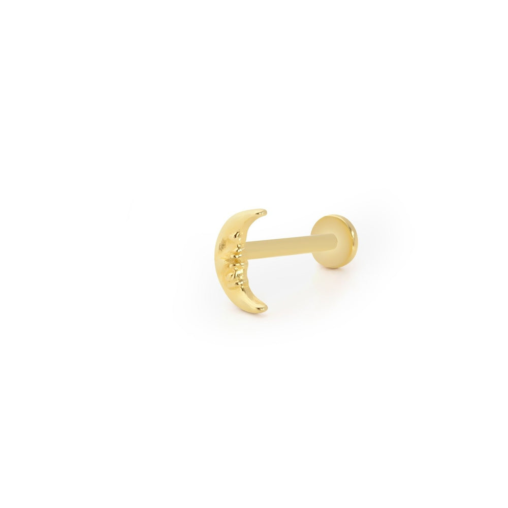 14k Gold Moon Tragus Piercing
