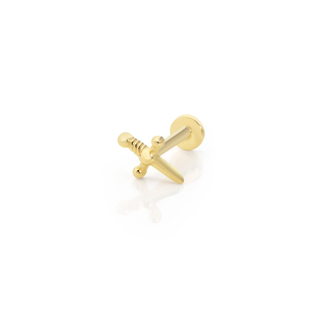 14k Gold Sword Tragus Piercing