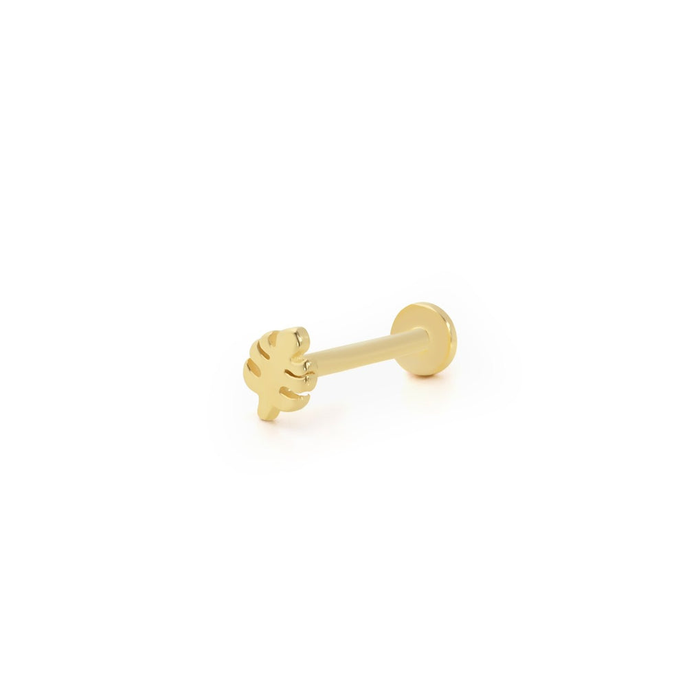 14k Gold Leaf Figure Tragus Piercing