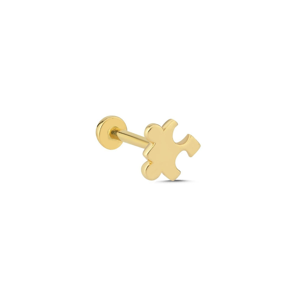 14k Gold Puzzle Model Tragus Piercing