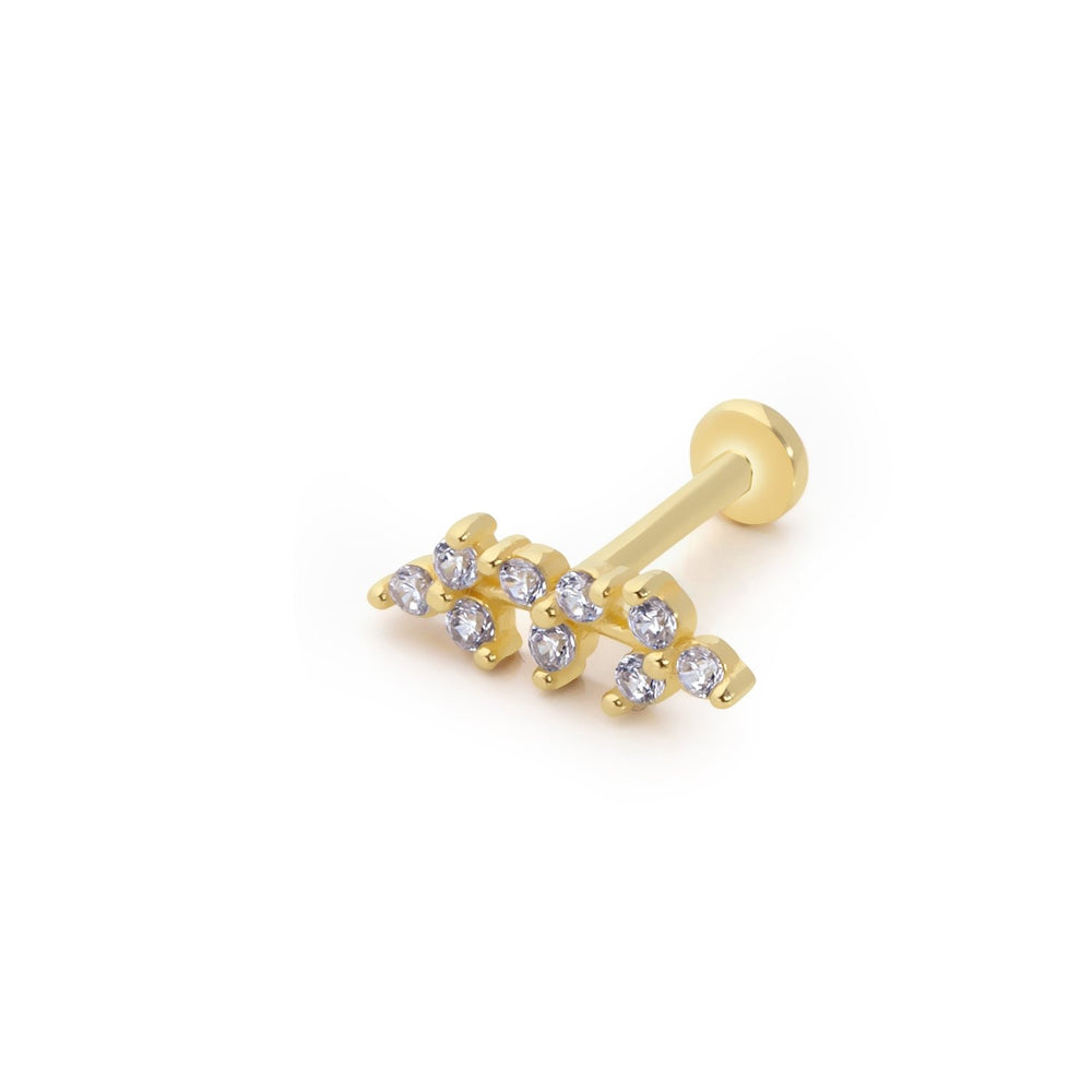14k Gold Shining Leaf Tragus Piercing