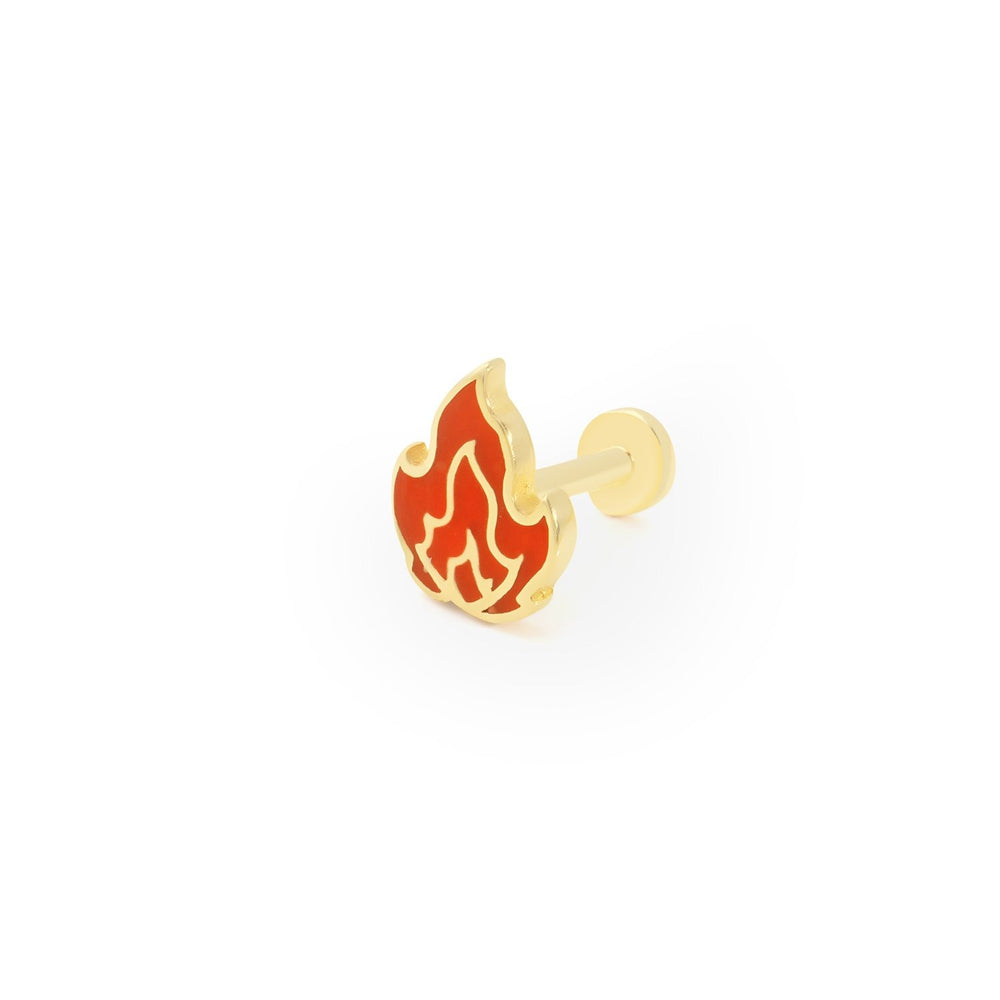 14k Gold Fire Tragus Piercing