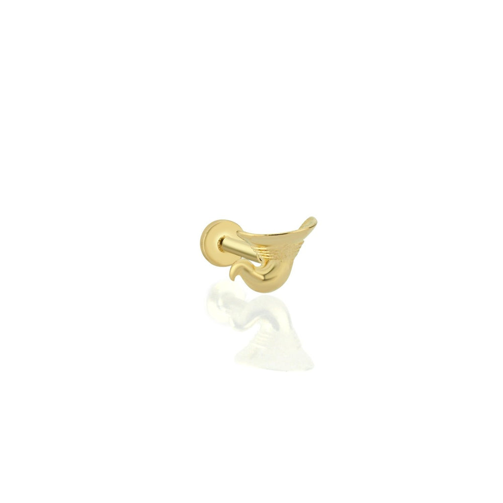 14k Gold Witch Hat Model Tragus Piercing