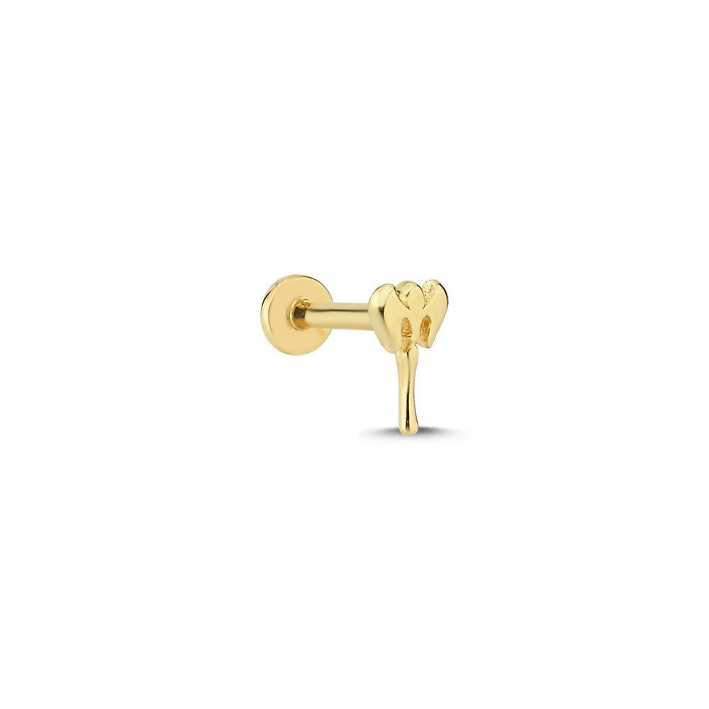 14k Gold Double Ax Model Tragus Piercing