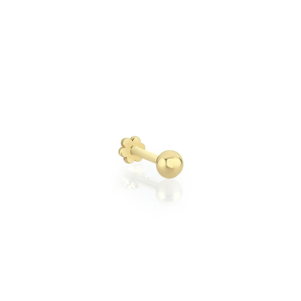 14k Gold Minimal Big Top Model Tragus Piercing