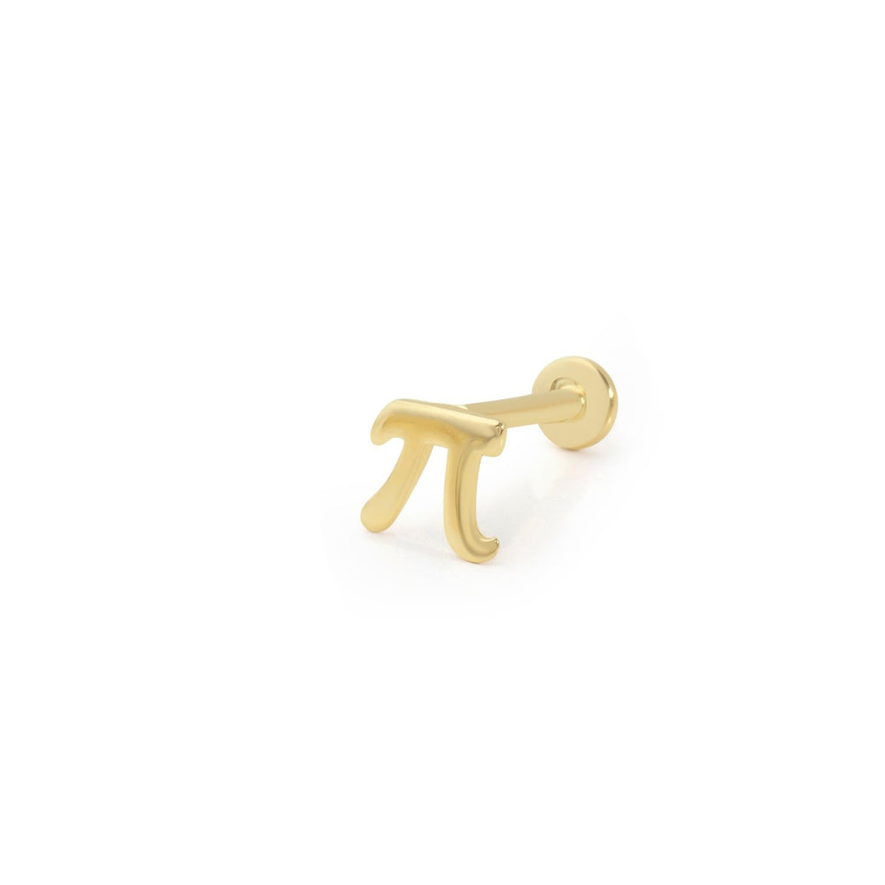 14k Gold Pi Model Tragus Piercing