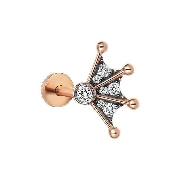 14k Gold Fan Tragus Piercing