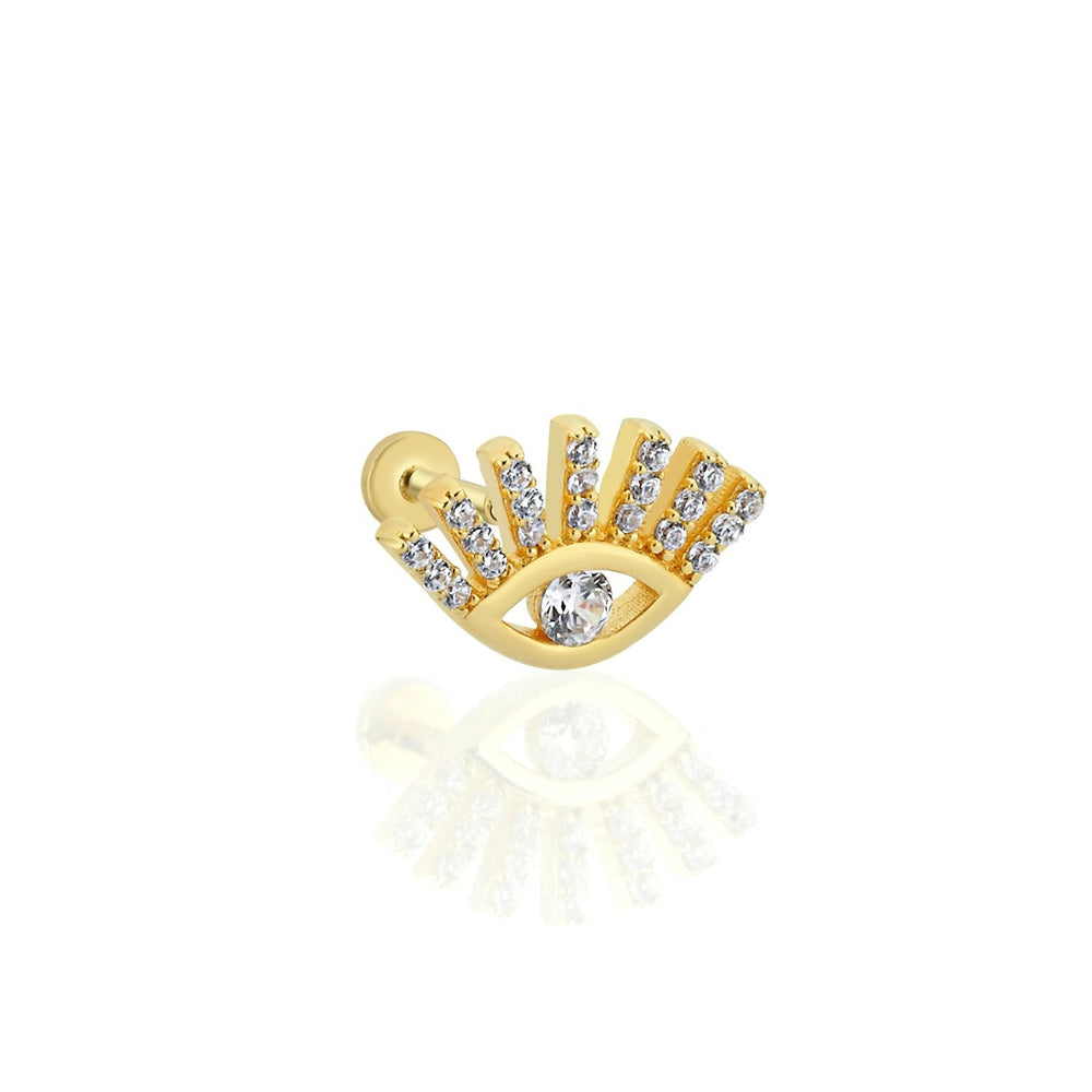14k Gold Eye Model Tragus Piercing