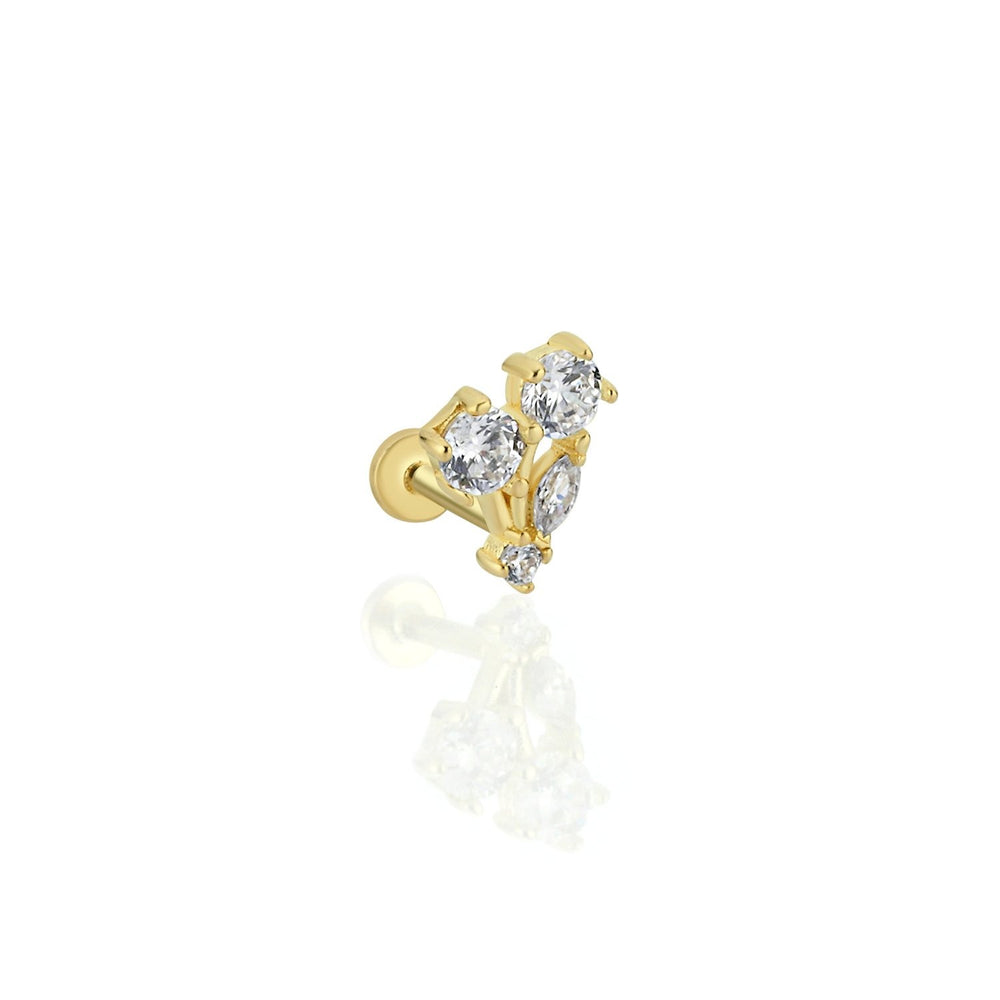 14k Gold Floral Tragus Piercing